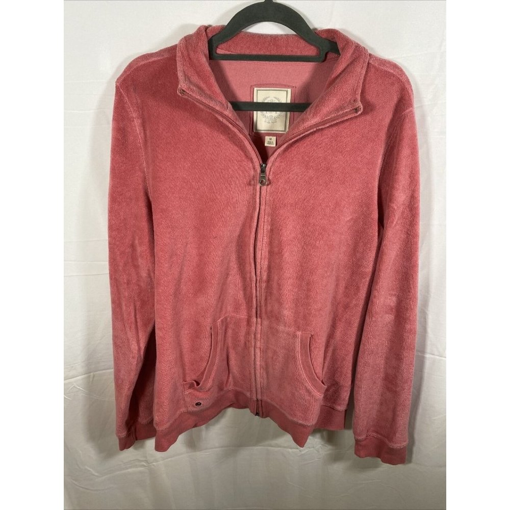 Merona Sweater Womens Medium Pink Thick Fleece Full Zip Pockets Ladies